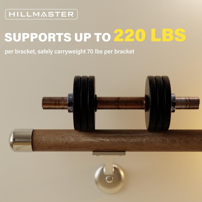 HILLMASTER Steel Handrail Bracket for Indoor Outdoor Stairs, Anti-Rust Hand Rail Brackets Durable Hand Railing Brackets Strong Stair Support for Home Buildings Stairways Handrail, Satin Nickel, 2 Pcs - Image 3